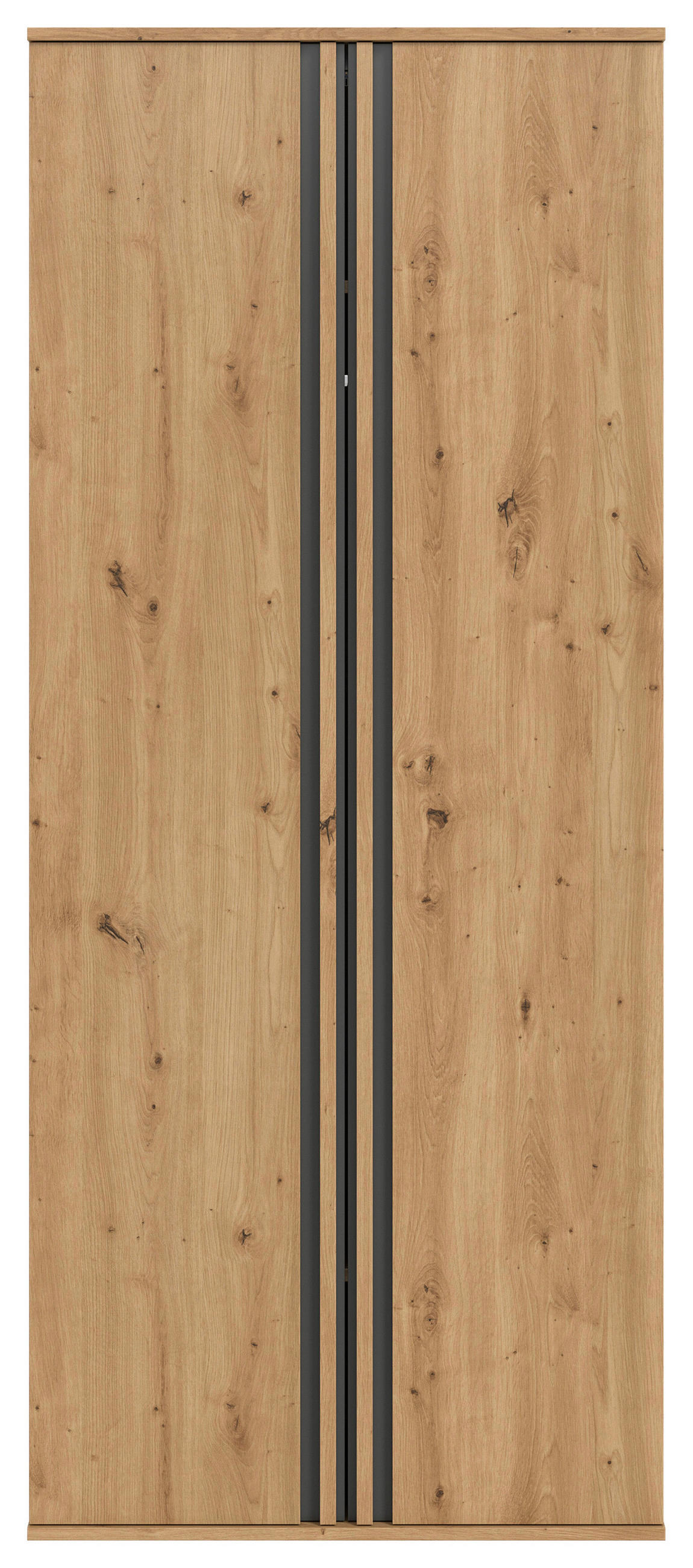 DREHTÜRENSCHRANK 80/192/56 cm,  in Anthrazit, Eiche Artisan, 2-türig  - Anthrazit/Eiche Artisan, ROMANTIK / LANDHAUS, Holzwerkstoff (80/192/56cm) - Livetastic
