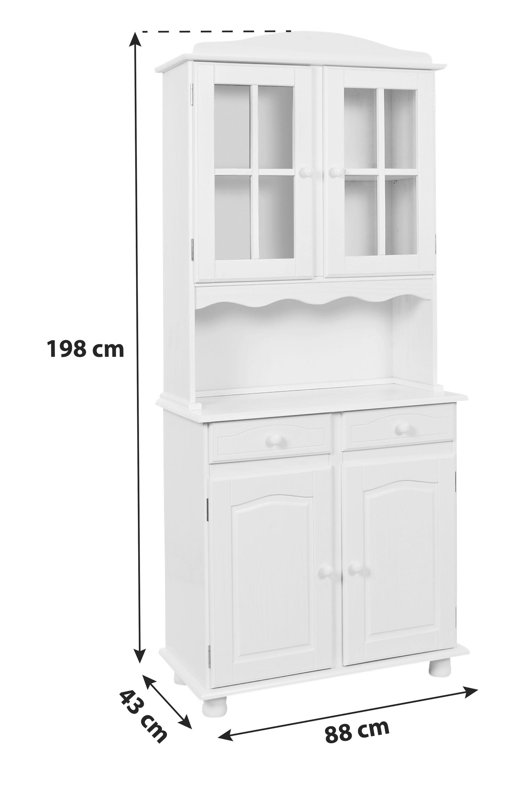 BIFE 88/198/43 cm   - bijela, Lifestyle, staklo/drvo (88/198/43cm) - P & B