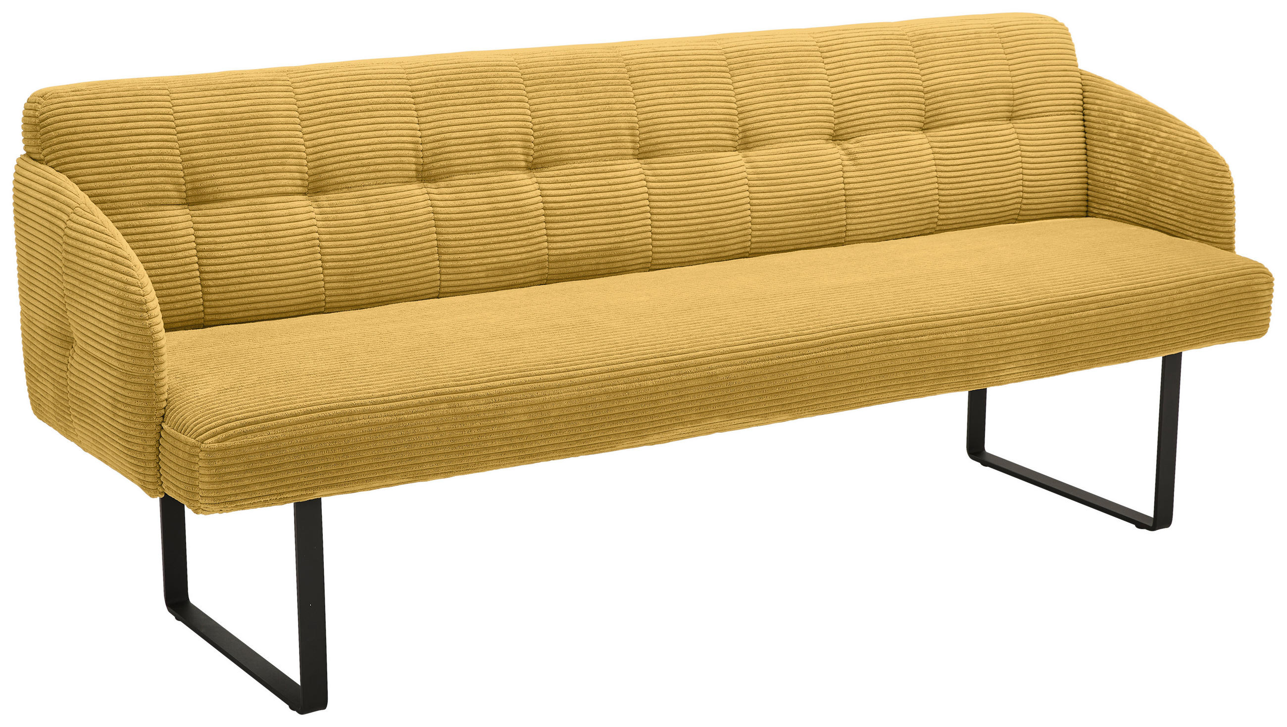 SITZBANK 217/85/69 cm Cord Gelb Metall  - Gelb/Schwarz, Design, Textil/Metall (217/85/69cm) - Musterring