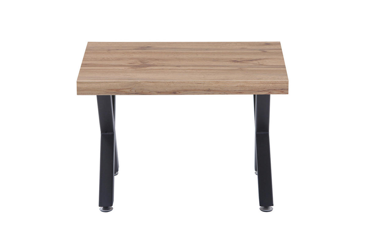 COUCHTISCH 60/60/40 cm quadratisch Naturfarben, Schwarz  - Schwarz/Naturfarben, Design, Holzwerkstoff/Metall (60/60/40cm) - Livetastic