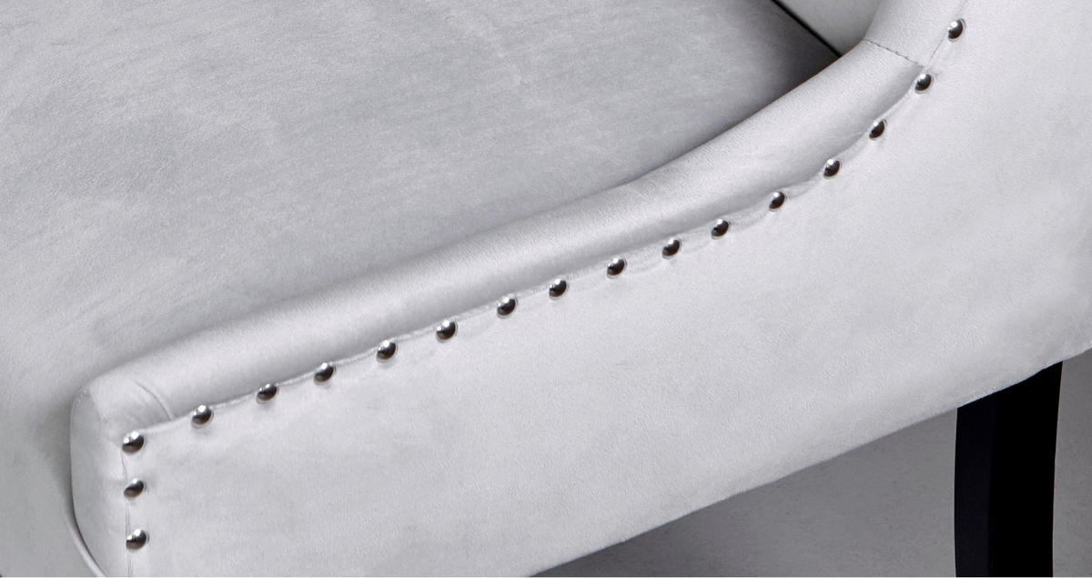 STUHL  in Samt  - Silberfarben/Schwarz, Modern, Holz/Textil (57/64/99cm) - Livetastic