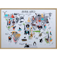 KINDERBILD Weltkarte  - Hellbraun/Multicolor, Basics, Holzwerkstoff/Kunststoff (70/50cm) - Monee
