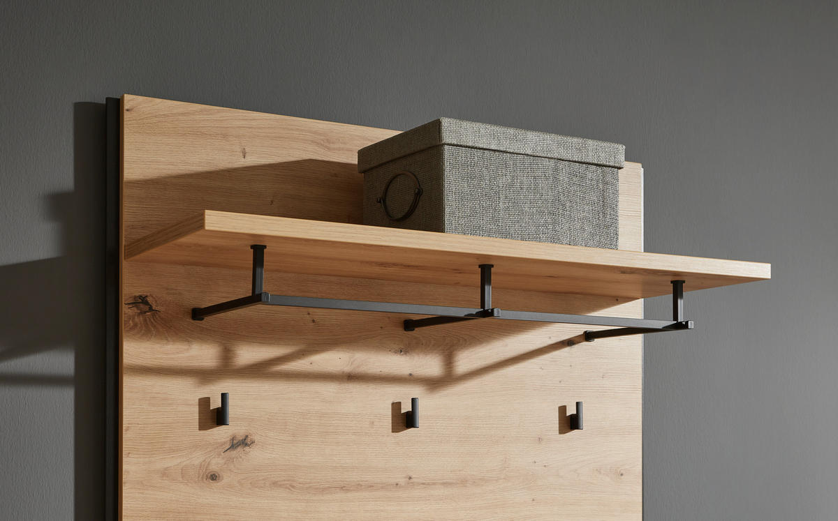GARDEROBE 5-teilig  in 266/200/38 cm  - Schwarz/Eiche Artisan, KONVENTIONELL, Glas/Holzwerkstoff (266/200/38cm) - Voleo
