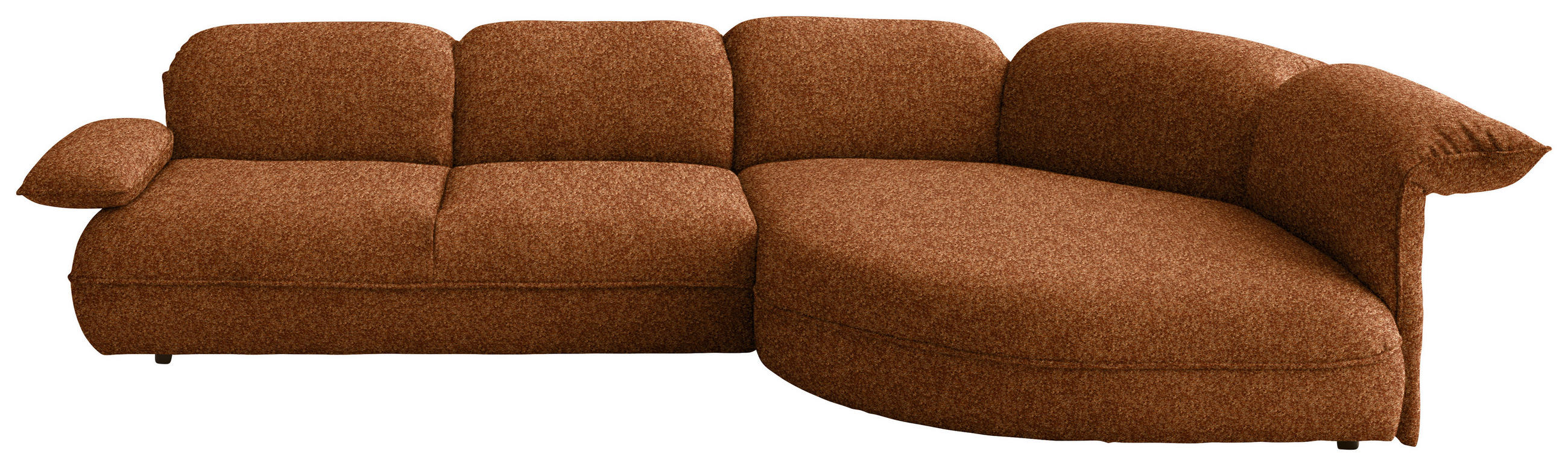 ECKSOFA Chenille Rostfarben  - Rostfarben/Schwarz, Design, Kunststoff/Textil (343/154cm) - Koinor