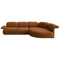ECKSOFA Chenille Rostfarben  - Rostfarben/Schwarz, Design, Kunststoff/Textil (343/154cm) - Koinor