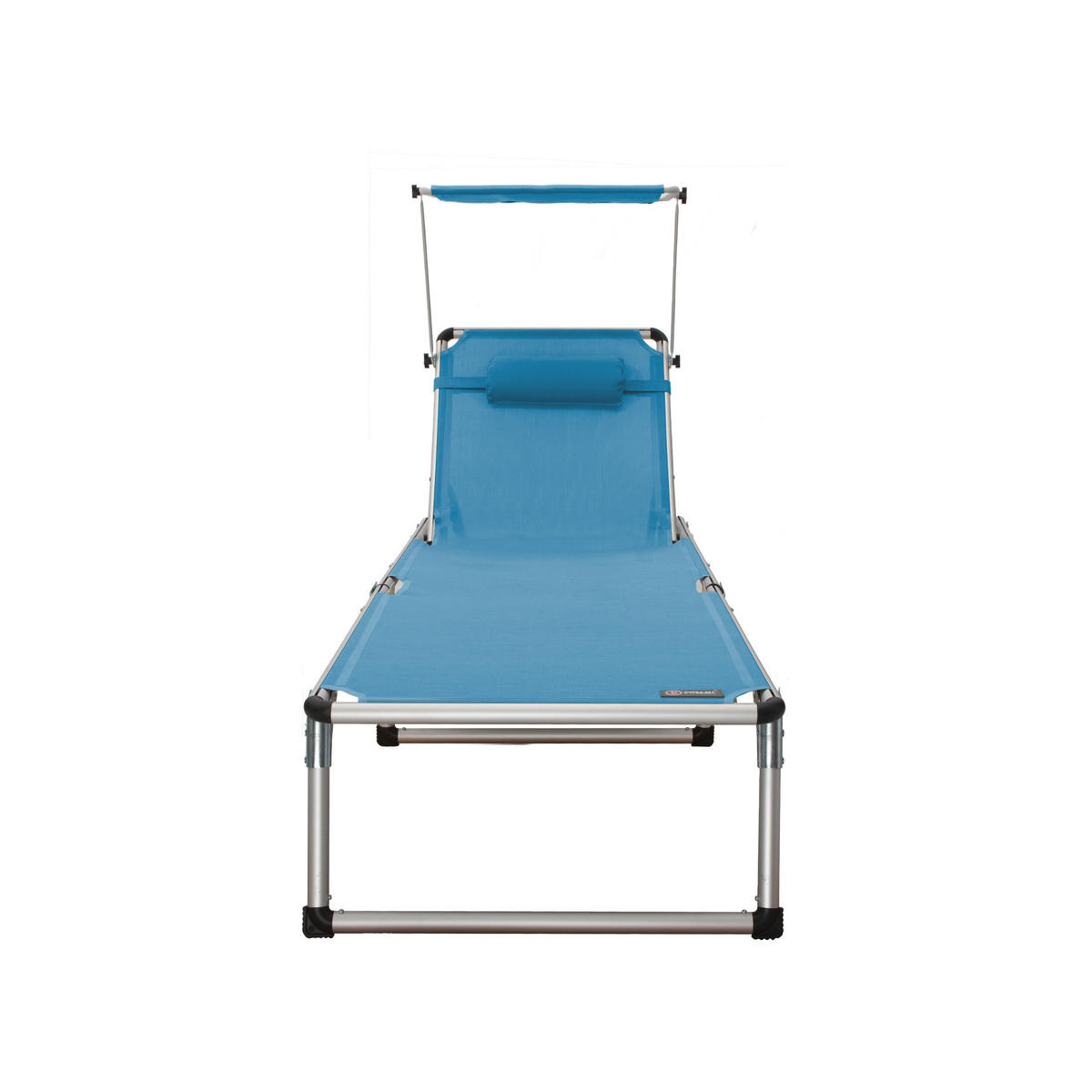 GARTENLIEGE 61/74/190 cm  - Silberfarben/Hellblau, Basics, Textil/Metall (61/74/190cm) - Modante