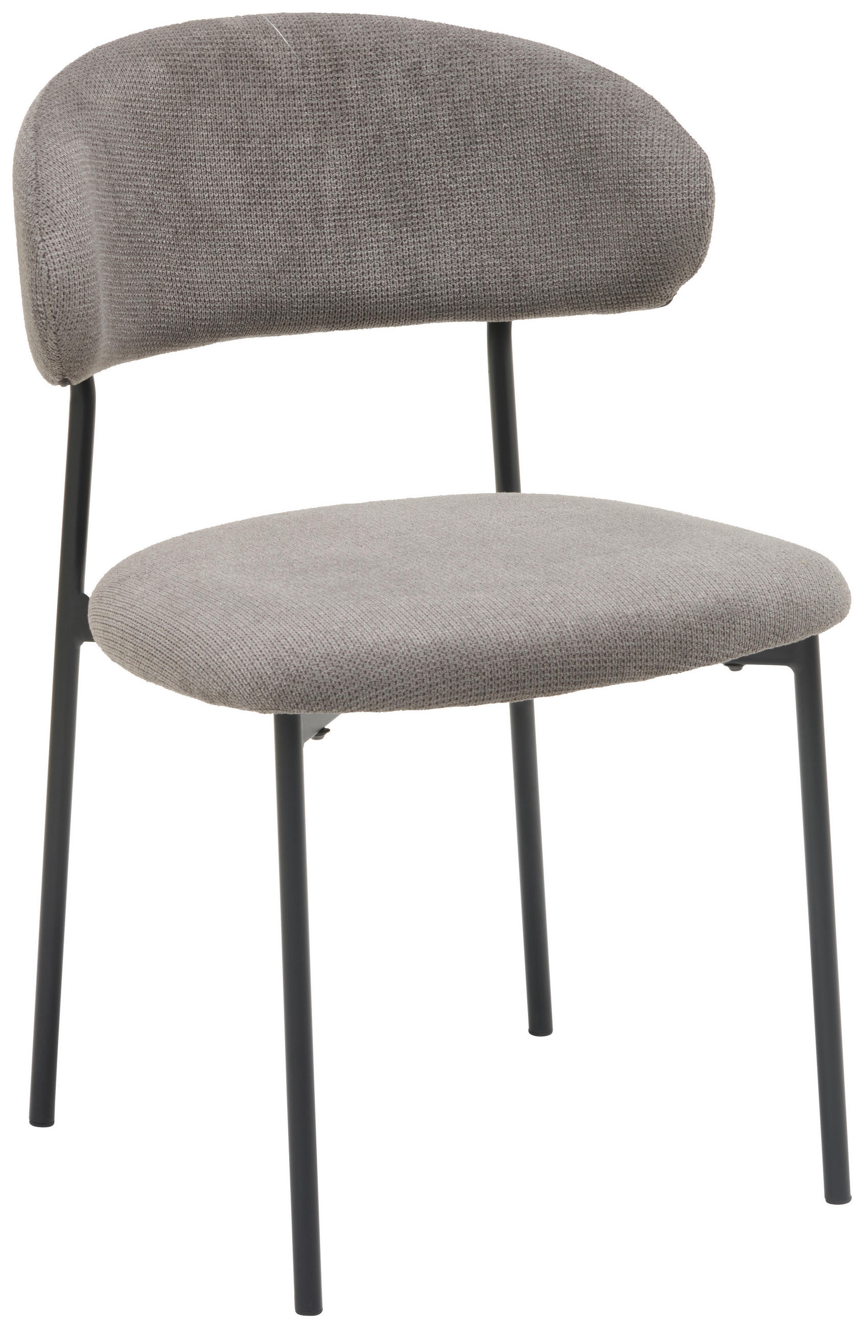STUHL  in Eisen Mikrofaser Metall, Textil  - Schwarz/Grau, KONVENTIONELL, Textil/Metall (53/80/57cm) - MID.YOU