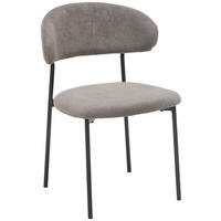 STUHL Mikrofaser Grau, Schwarz  - Schwarz/Grau, KONVENTIONELL, Textil/Metall (53/80/57cm) - MID.YOU