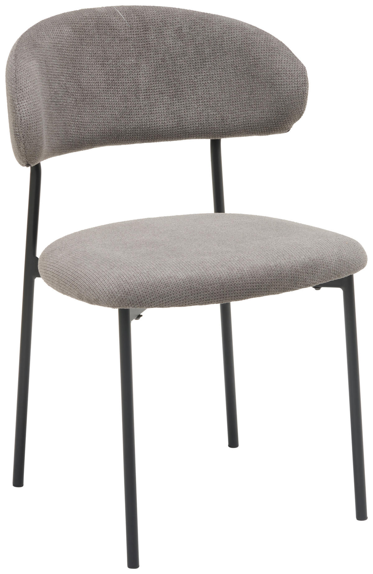 STUHL Mikrofaser Grau, Schwarz  - Schwarz/Grau, KONVENTIONELL, Textil/Metall (53/80/57cm) - MID.YOU