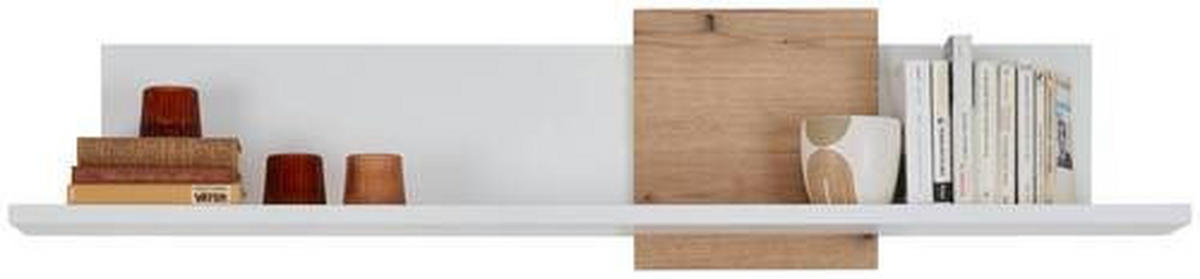 WANDBOARD Weiß, Eichefarben  - Eichefarben/Weiß, Design, Holzwerkstoff (143/20/25cm) - Stylife