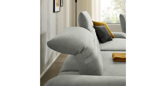 ECKSOFA  in Chenille Hellgrau  170-195/280 cm  - Hellgrau/Schwarz, Design, Textil/Metall (170-195/280cm) - Dieter Knoll