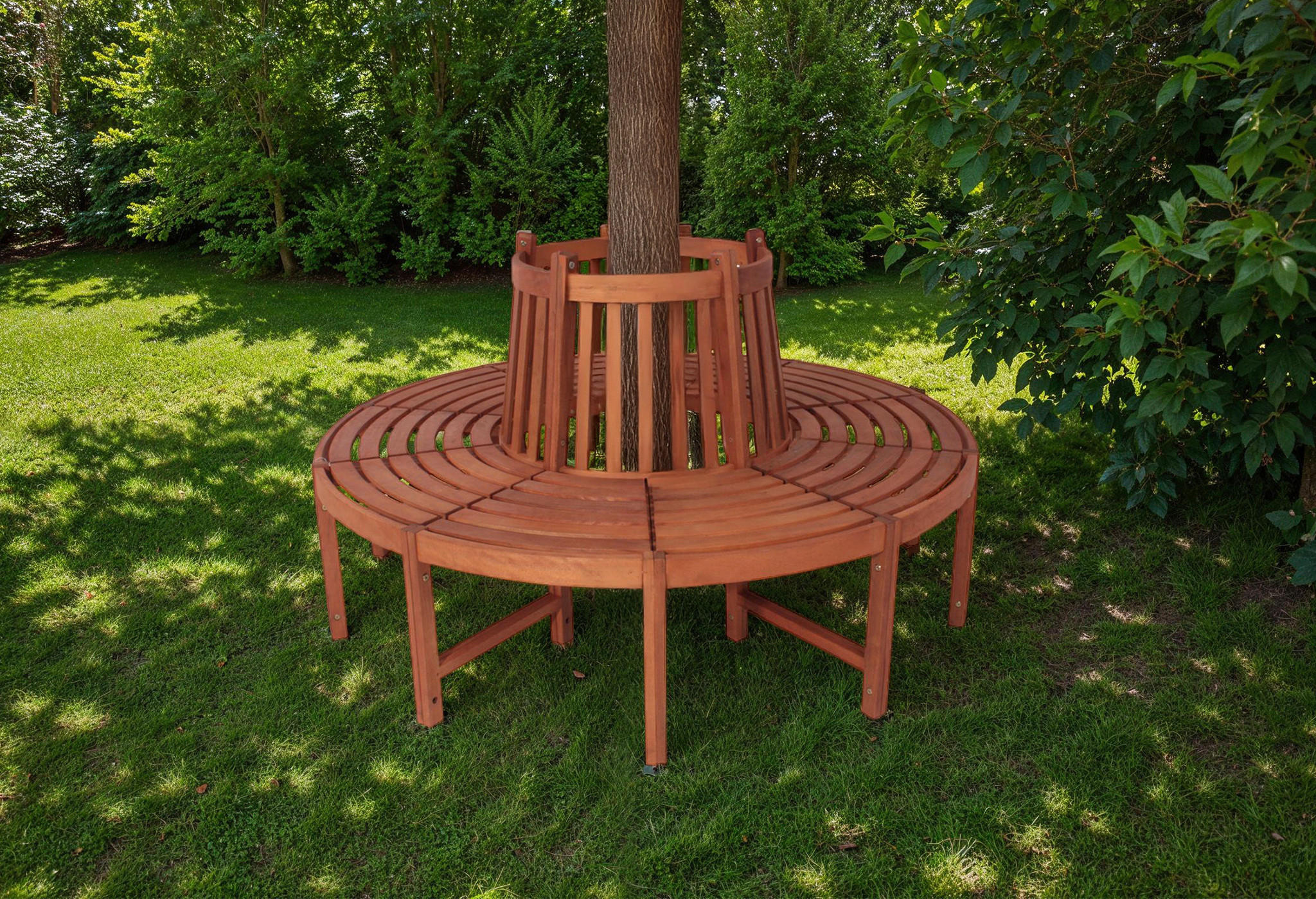 BAUMBANK 160/91/160 cm Eukalyptusholz   - Eukalyptusholzfarben/Braun, MODERN, Holz (160/91/160cm) - Gardenson