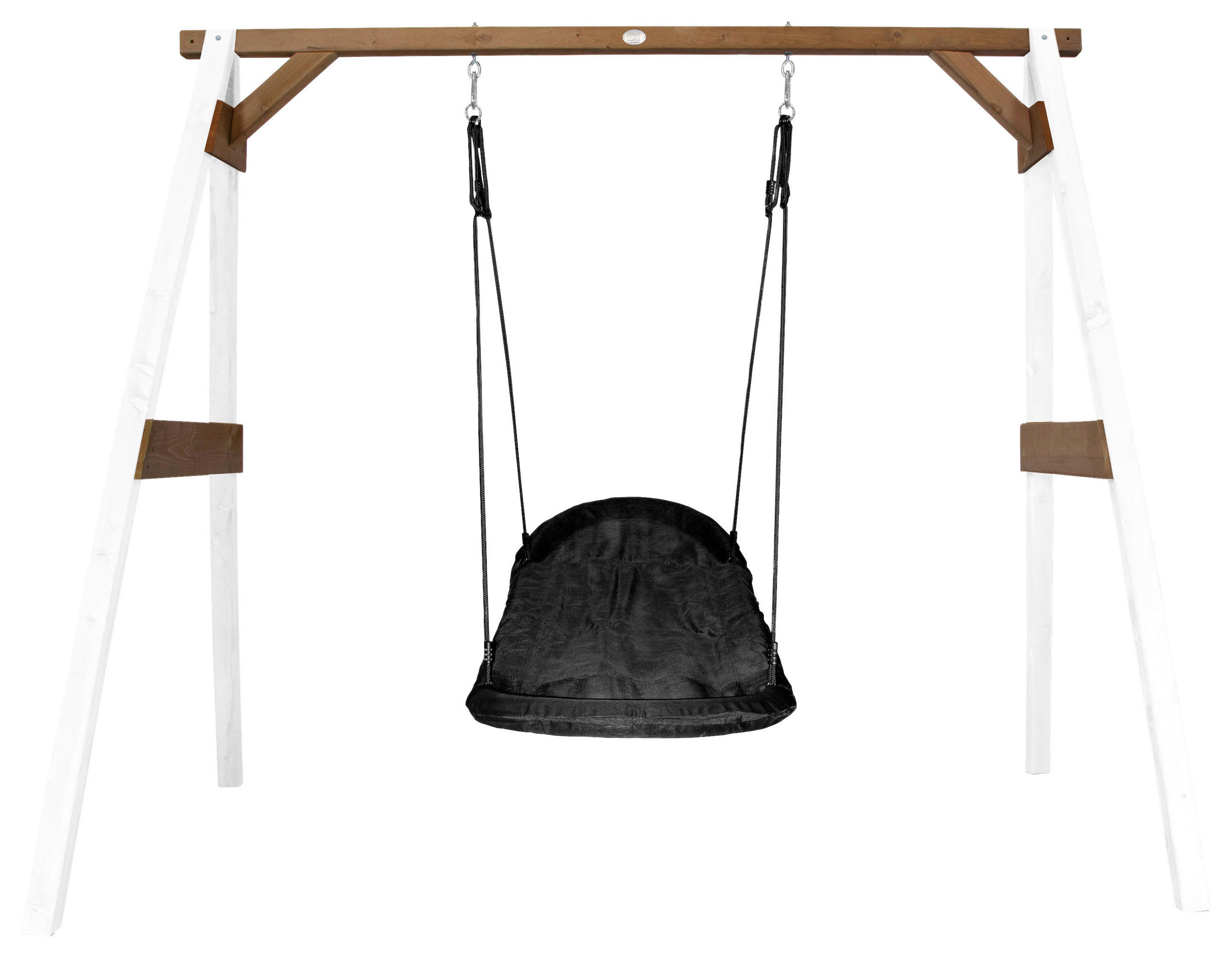 NESTSCHAUKEL Braun, Schwarz, Weiß  - Schwarz/Braun, KONVENTIONELL, Holz (254/207/160cm) - Ambia Garden