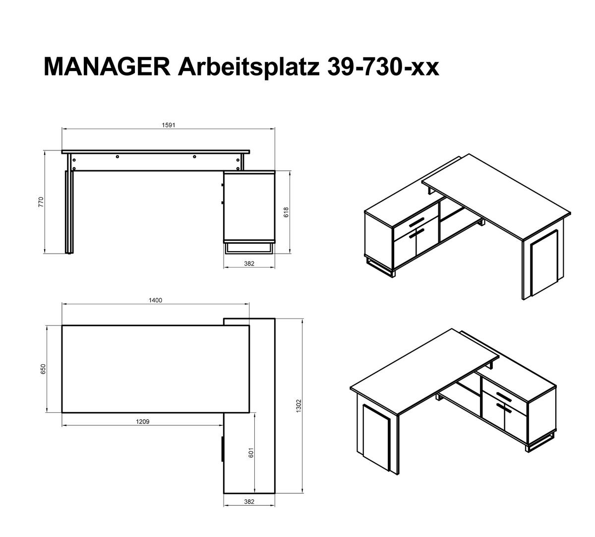 ECKSCHREIBTISCH 140/65/76 cm  in Weiss, Sonoma Eiche  - Chromfarben/Weiss, Basics, Holzwerkstoff/Metall (140/65/76cm) - MID.YOU