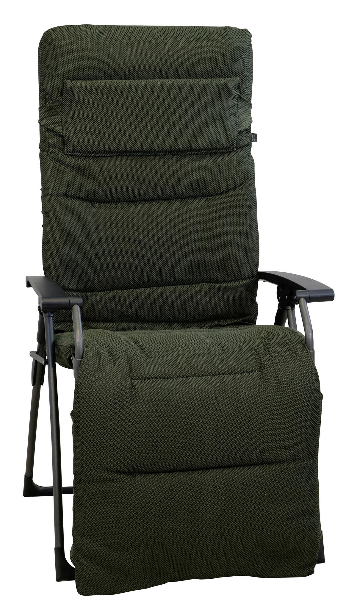 GARTEN-RELAXSESSEL Stahl  - Dunkelgrün, KONVENTIONELL, Kunststoff/Textil (71/130/64cm)