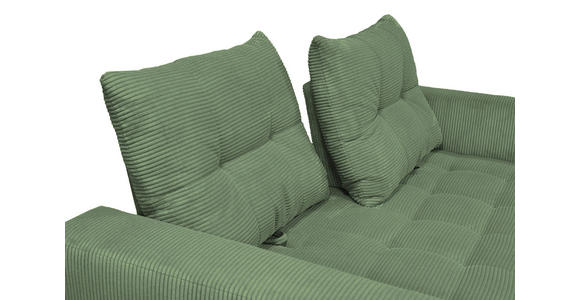 BIGSOFA  in Cord Salbeigrün  - Salbeigrün/Schwarz, KONVENTIONELL, Textil/Metall (246/100/116cm) - Carryhome