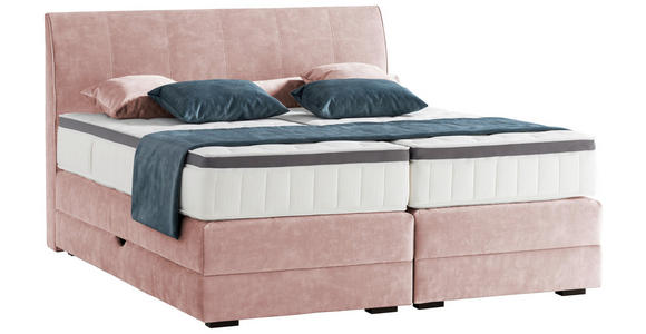 BOXSPRINGBETT 160/200 cm  in Hellrosa  - Wengefarben/Hellrosa, KONVENTIONELL, Holz/Textil (160/200cm) - Novel