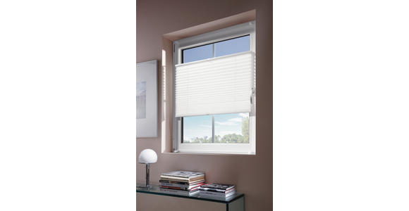 PLISSEE 75/130 cm  - Weiß, KONVENTIONELL, Textil (75/130cm) - Homeware