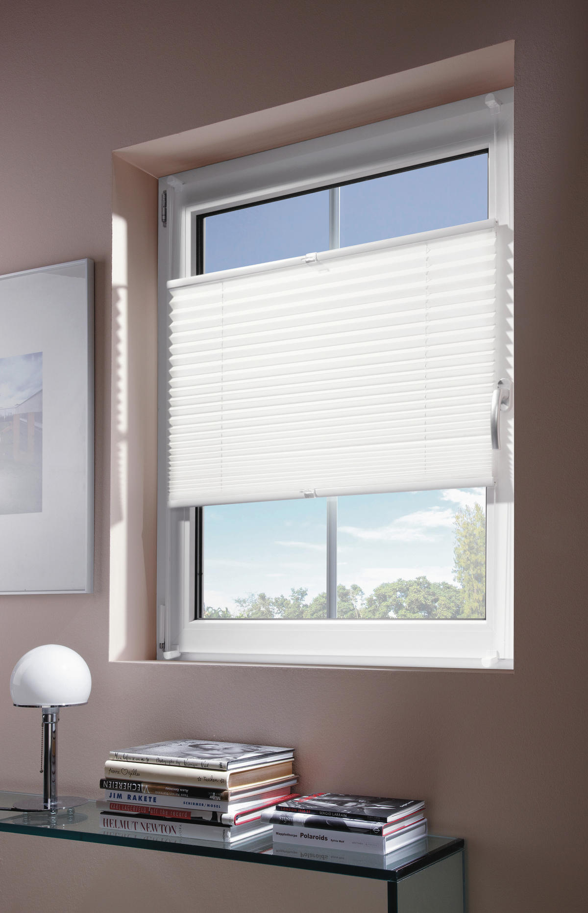 PLISSEE 50/130 cm  - Weiß, KONVENTIONELL, Textil (50/130cm) - Homeware