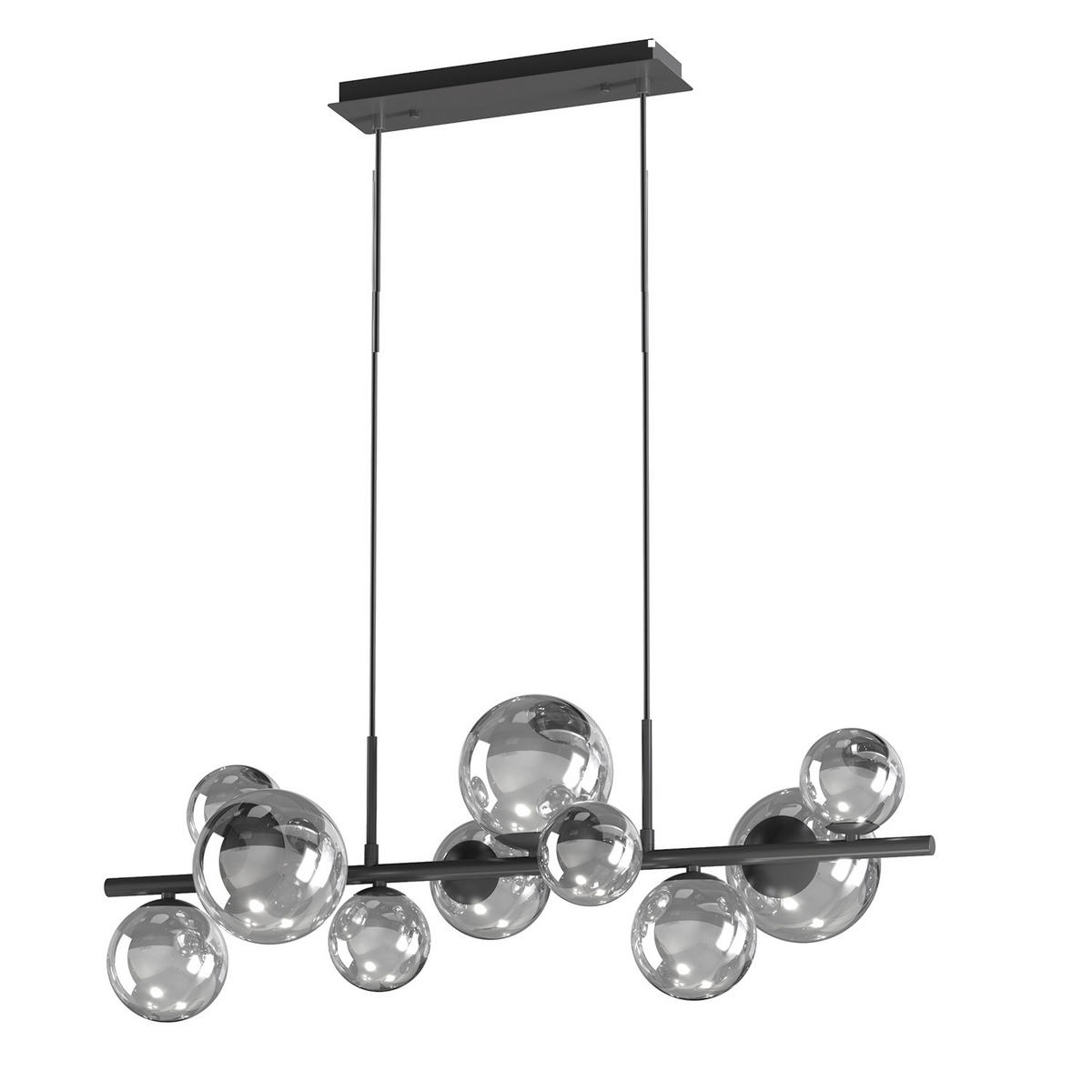 PENDELLEUCHTE PALOMA 86/33/150 cm   - Schwarz, Design, Glas/Metall (86/33/150cm)