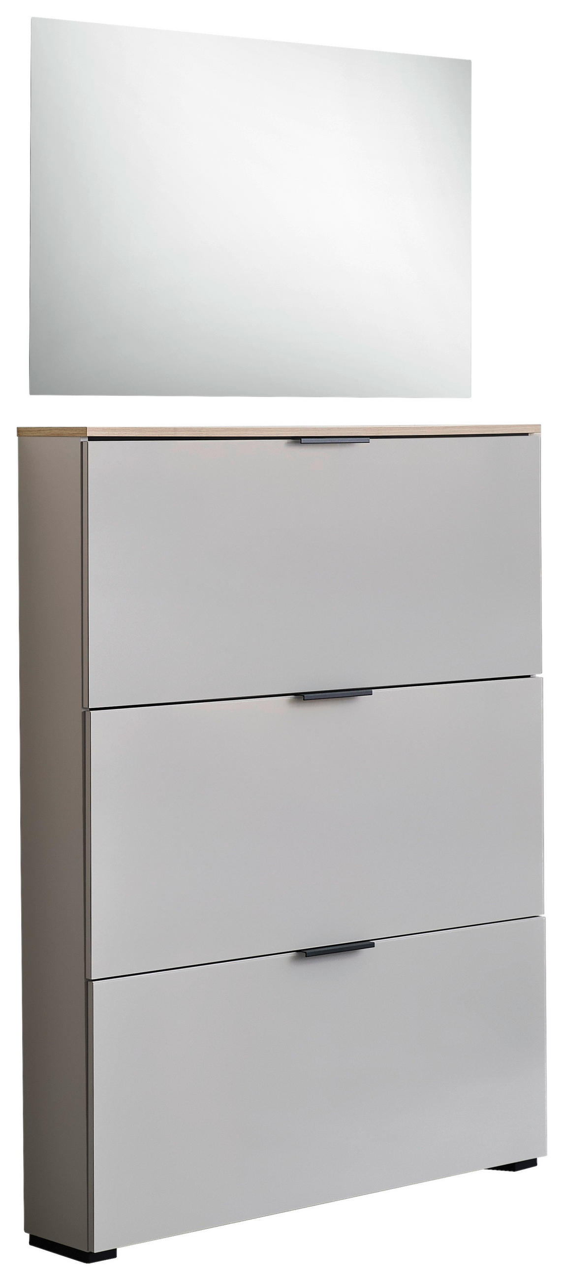 GARDEROBE 2-teilig  in 100/200/19 cm  - Kaschmir/Eichefarben, Design, Glas/Holzwerkstoff (100/200/19cm) - Voleo