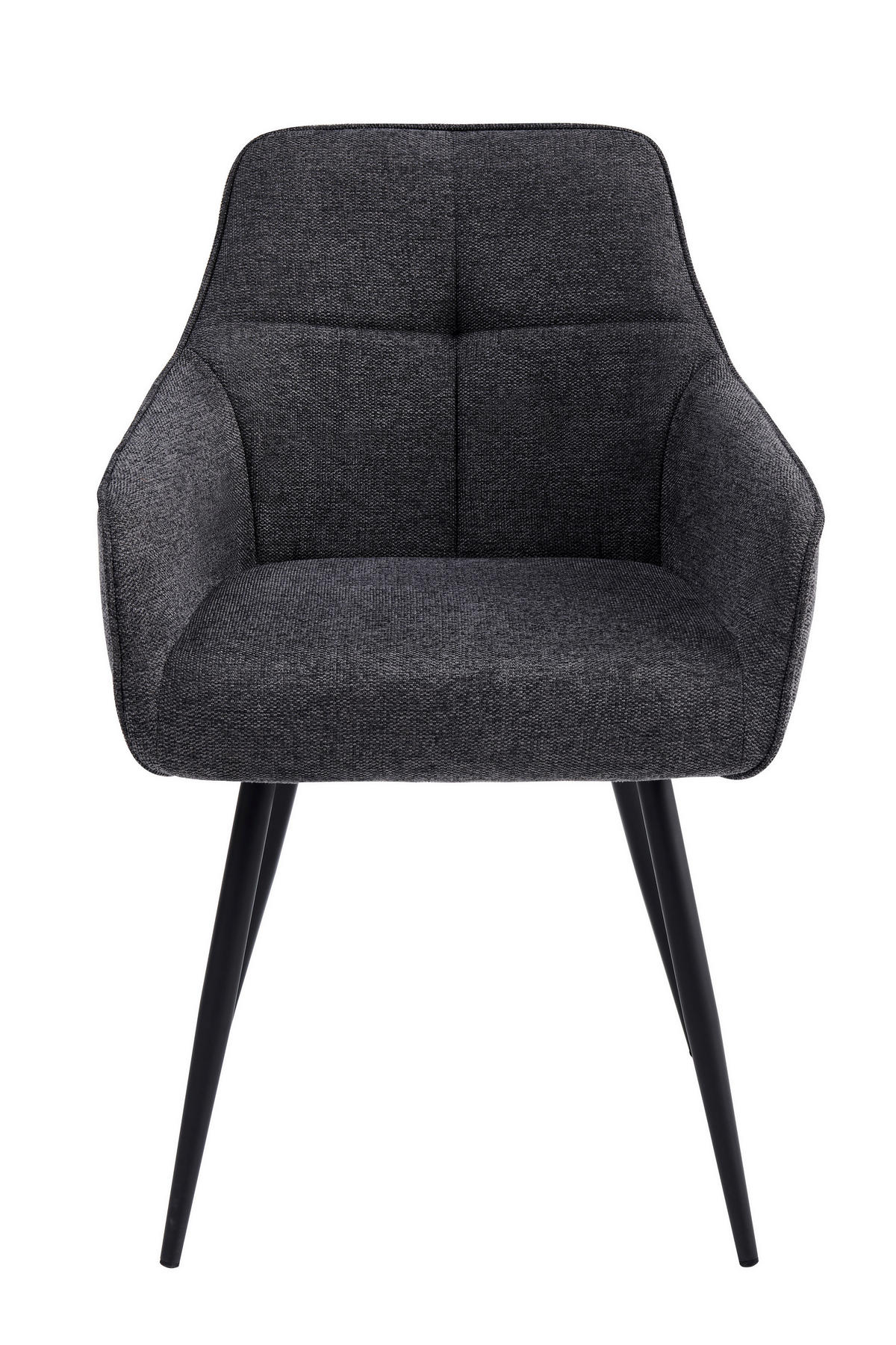 ARMLEHNSTUHL-SET 2 Stück  in Stahl Mikrofaser  - Anthrazit/Schwarz, MODERN, Textil/Metall (53/85/62cm) - MID.YOU