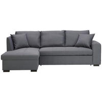 ECKSOFA inkl.Funktionen Grau Webstoff  - Schwarz/Grau, Design, Kunststoff/Textil (158/238cm) - Xora