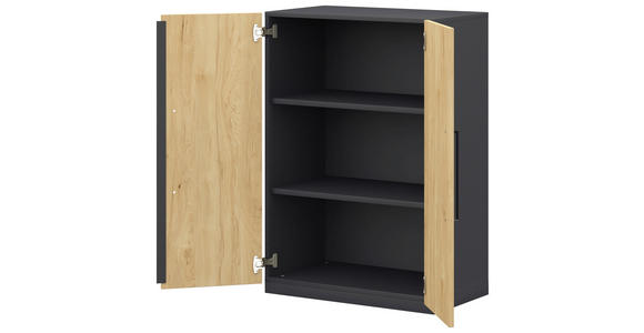 KOMMODE in 80/112,5/41,9 cm - Anthrazit/Weiß, Design, Holzwerkstoff/Metall (80/112,5/41,9cm) - Moderano