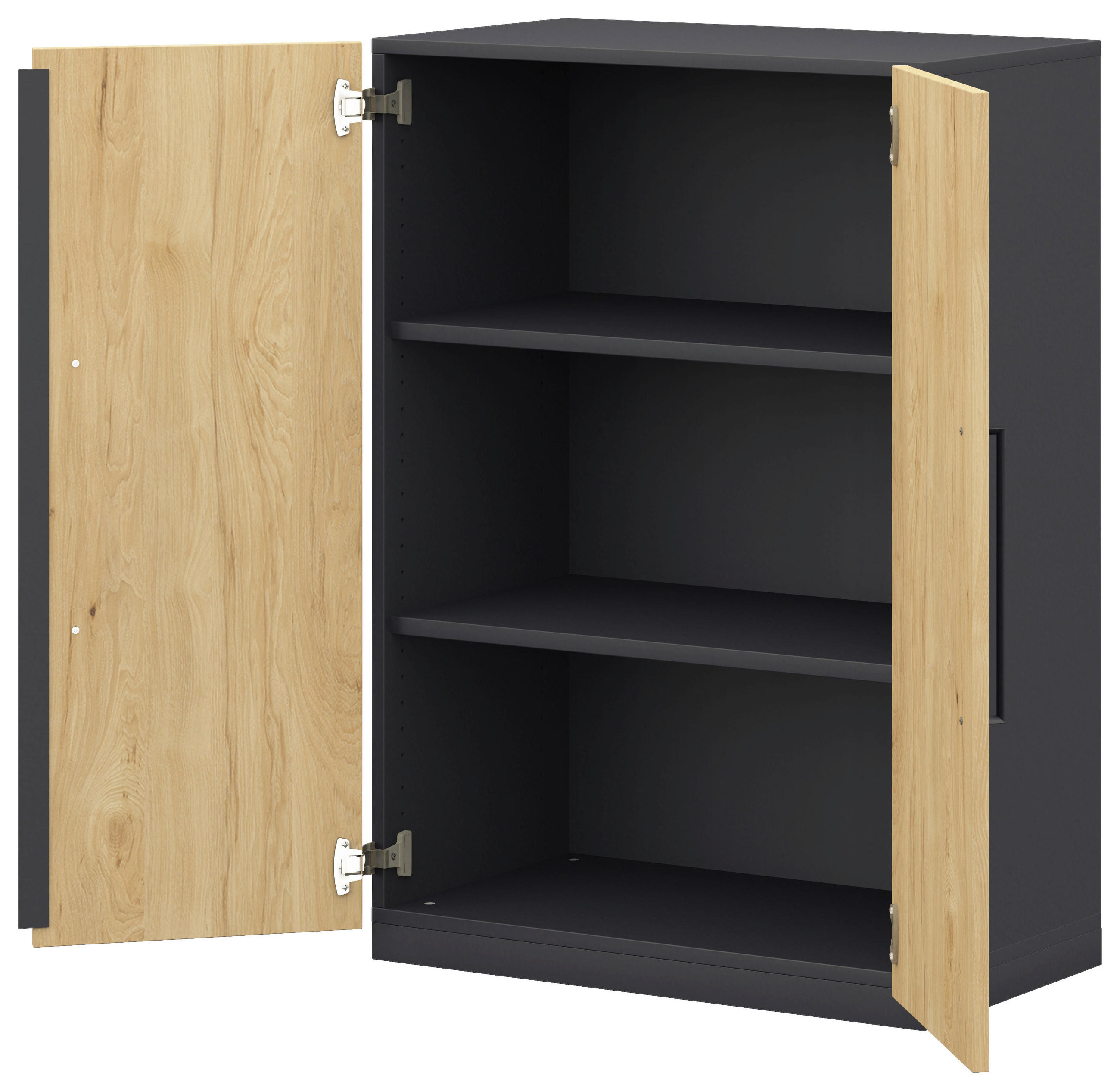 KOMMODE  in 80/112,5/41,9 cm  - Anthrazit/Weiß, Design, Holzwerkstoff/Metall (80/112,5/41,9cm) - Moderano