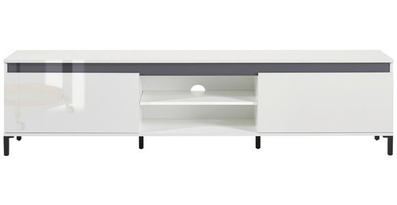 LOWBOARD in 200/50/40 cm - Weiß Hochglanz/Anthrazit, Design, Holzwerkstoff/Kunststoff (200/50/40cm) - Xora
