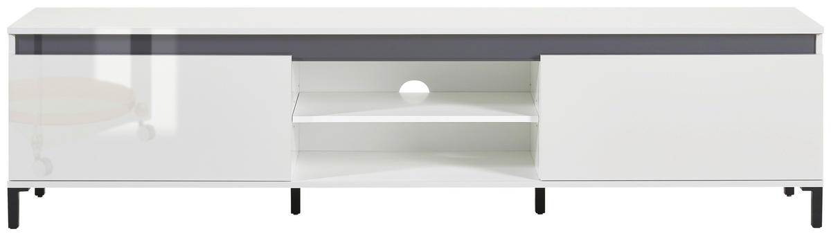 NÍZKA KOMODA, biela, biela s vysokým leskom, 200/50/40 cm - biela/biela s vysokým leskom, Design, kompozitné drevo/plast (200/50/40cm) - Xora