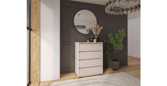 KOMMODE Line in 80/103/48 cm - Kaschmir/Schwarz, Design, Holzwerkstoff/Kunststoff (80/103/48cm) - Carryhome