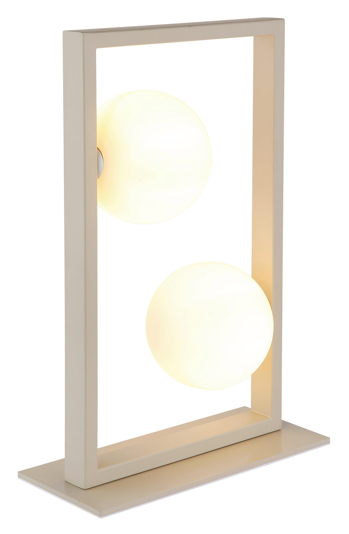 TISCHLEUCHTE  28/12/40 cm    - Sandfarben/Weiß, Design, Glas/Kunststoff (28/12/40cm) - Globo