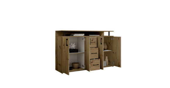 SIDEBOARD in 139/90/34 cm - Eiche Artisan, KONVENTIONELL, Holzwerkstoff/Kunststoff (139/90/34cm) - Carryhome