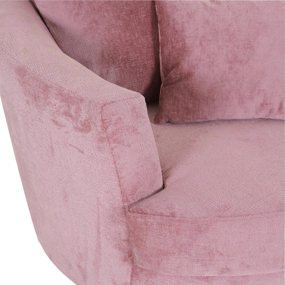 SESSEL in Chenille Altrosa  - Schwarz/Altrosa, Konventionell, Textil/Metall (115/72/115cm) - Carryhome