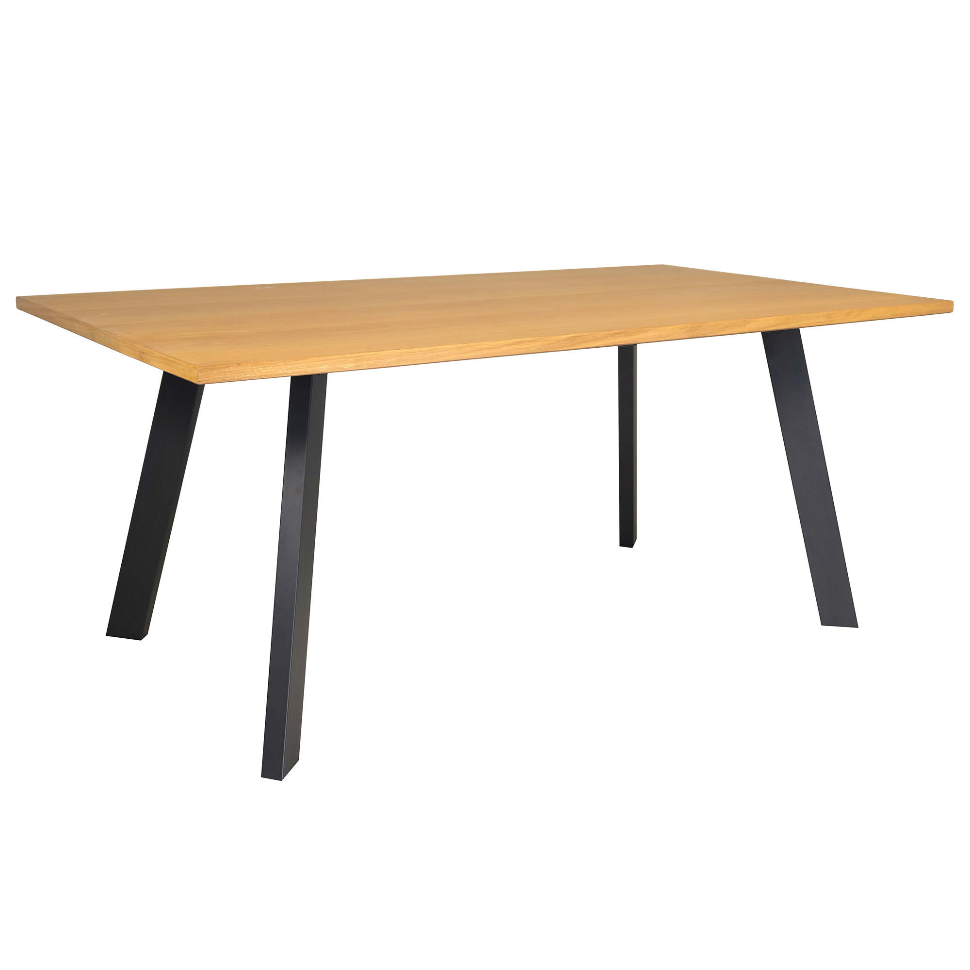 MATBORD 170/95/73 cm delar i massivt trä  trä ekfärgad  - svart/ekfärgad, Modern, metall/trä (170/95/73cm) - Niels Andersson