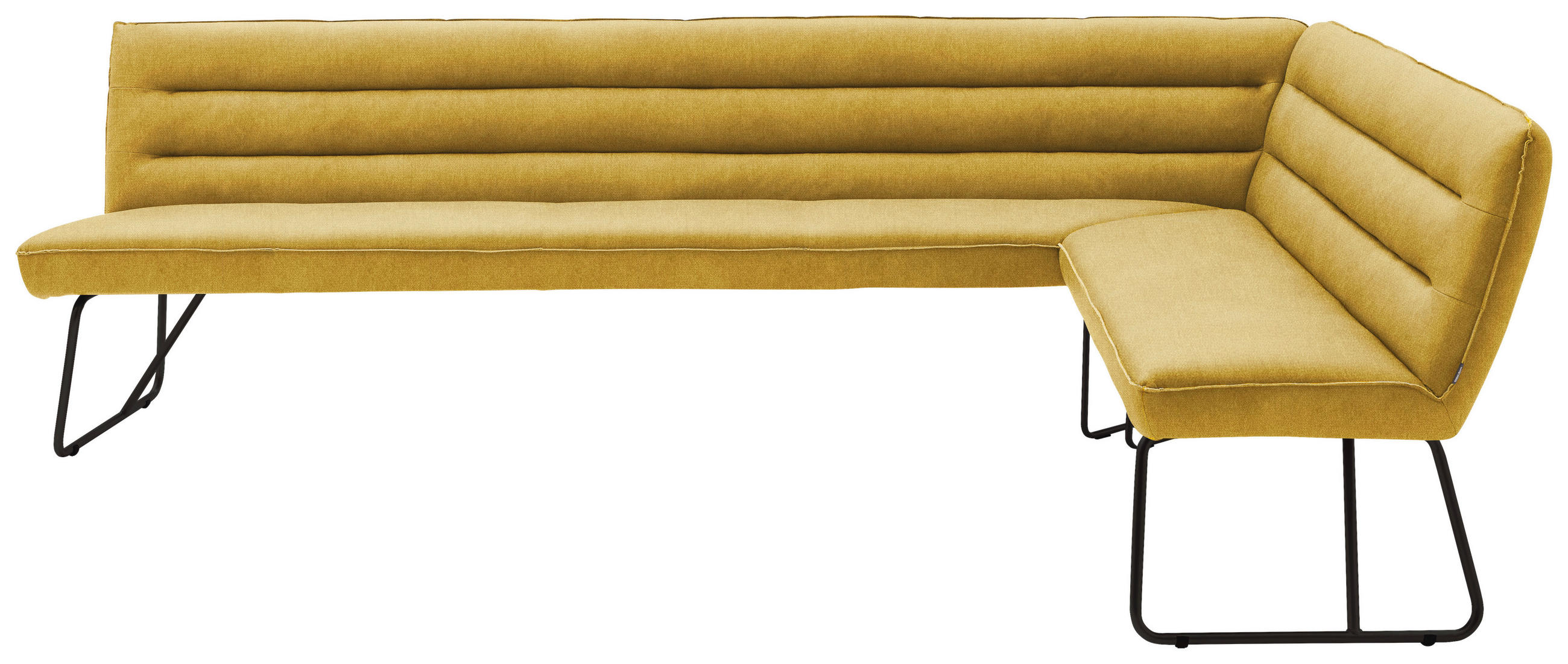 ECKBANK 284/184 cm Flachgewebe Gelb, Schwarz   - Gelb/Schwarz, Design, Textil/Metall (284/184cm) - Dieter Knoll