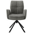 ARMLEHNSTUHL  , Stoffauswahl, Typenauswahl, Sitzfläche 360° drehbar, Gestellauswahl  , Flachgewebe  ,  - Schwarz/Grau, Design, Textil/Metall (60/87/61cm) - Novel