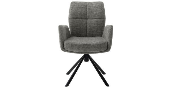 ARMLEHNSTUHL  , Stoffauswahl, Typenauswahl, Sitzfläche 360° drehbar, Gestellauswahl  , Flachgewebe  ,  - Schwarz/Grau, Design, Textil/Metall (60/87/61cm) - Novel