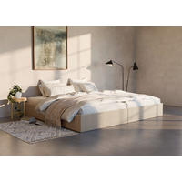 POLSTERBETT 240/200 cm,  in Cappuccino, Lattenrost, Bettkasten,  - Schwarz/Cappuccino, Design, Holz/Textil (240/200cm) - Boxxx