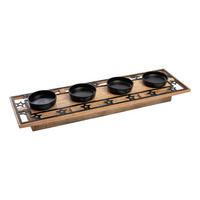 ADVENTSKERZENHALTER  - Naturfarben, Basics, Holz/Metall (50/15/7cm) - X-Mas