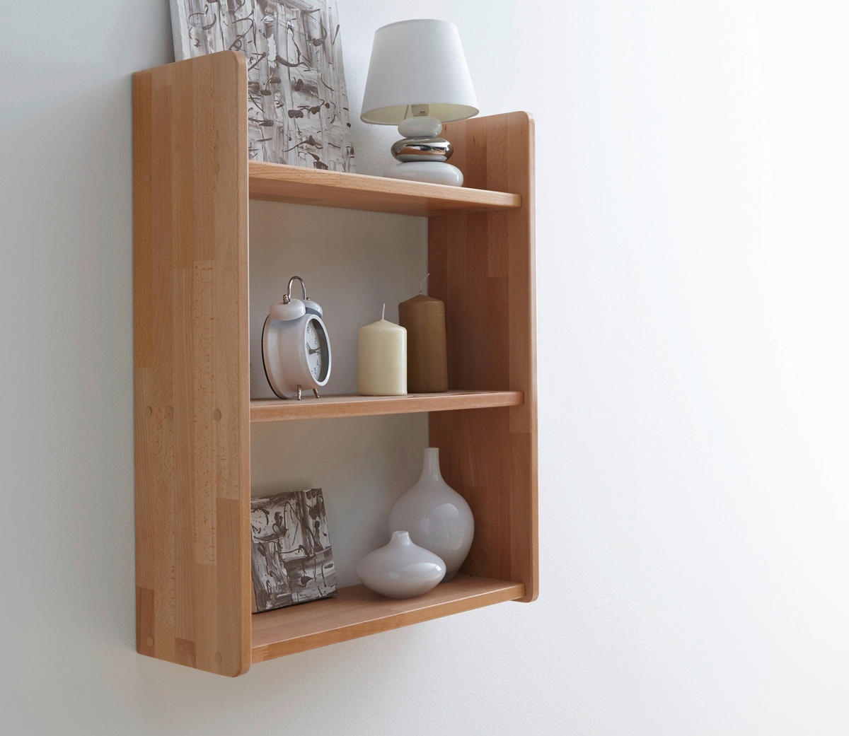 STENSKI REGAL 60/74/20 cm barve bukve  - barve bukve, Basics, les (60/74/20cm) - Livetastic