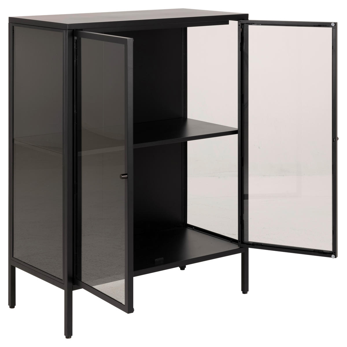 KOMODA, črna  - črna, Design, kovina/steklo (80/98,7/40cm) - MID.YOU