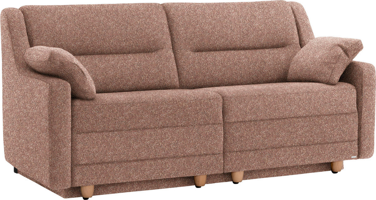 SCHLAFSOFA  in Mikrovelours Terracotta  - Buchefarben/Terracotta, KONVENTIONELL, Holz/Textil (184/88/91cm) - Sedda