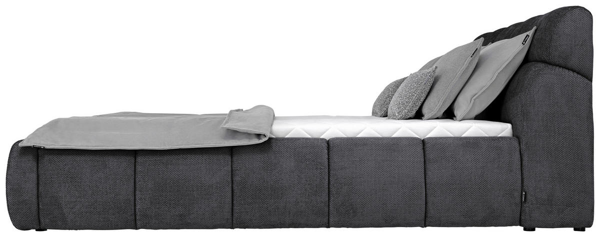POLSTERBETT inkl. Bettkasten 160/200 cm  in Graphitfarben  - Schwarz/Graphitfarben, Design, Holz/Kunststoff (160/200cm) - Esposa
