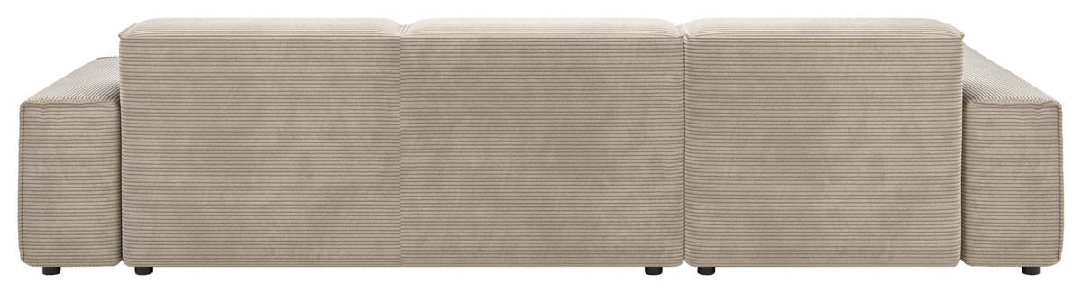 ECKSOFA in Cord Taupe  - Taupe/Schwarz, Design, Kunststoff/Textil (189/300cm) - Pure Home Lifestyle