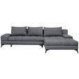 ECKSOFA in Webstoff Graphitfarben  - Schwarz/Graphitfarben, Design, Textil/Metall (315/212cm) - Carryhome