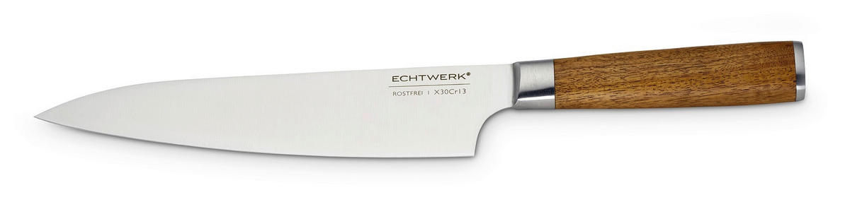 MESSERBLOCK 2-teilig  - Braun, Trend, Holz/Metall (35,8/41,5/3,5cm) - Echtwerk