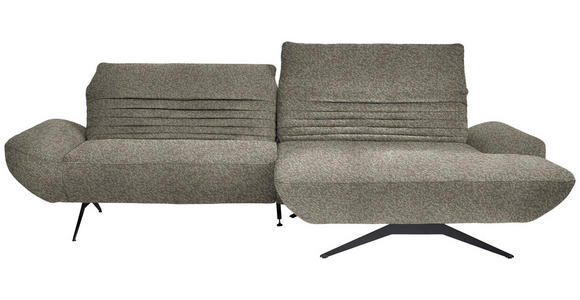 ECKSOFA  in Bouclé Graubraun  280/170-195 cm  - Graubraun/Schwarz, Design, Textil/Metall (280/170-195cm) - Dieter Knoll