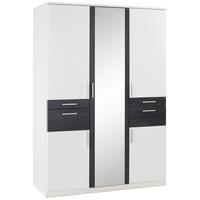 KLEIDERSCHRANK 135/199/58 cm,  in Graphitfarben, Grau, Weiß, 5 Tür(en)  - Silberfarben/Graphitfarben, MODERN, Holzwerkstoff/Kunststoff (135/199/58cm) - MID.YOU